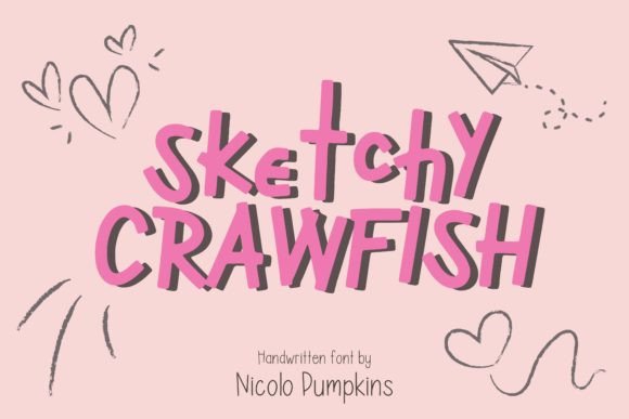 Sketchy Crawfish Font for Editorial Design